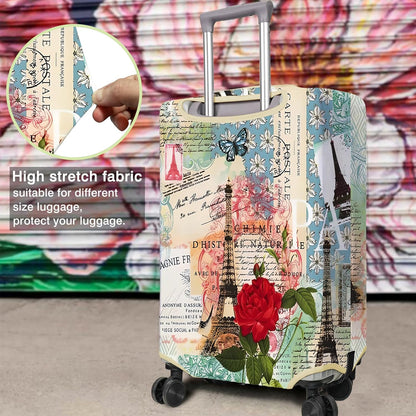 Travel Luggage Cover Suitcase Protector Fits 18-32 Inch Wheel Covers PatternedTravel Related Items Flower Luggage Protector Elastic L