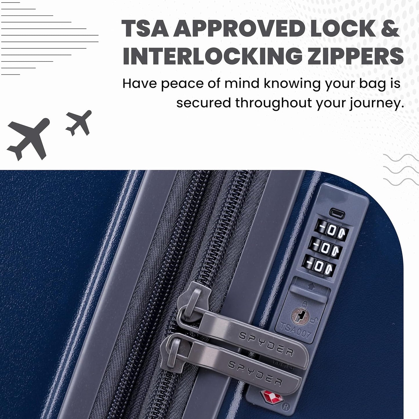 Spyder Carve 25 Inch Medium Expandable Hardside Upright Suitcase, with 360° Spinner Wheels, TSA Approved Lock, Navy