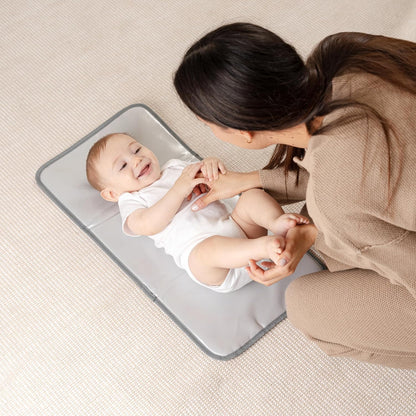 Comfy Cubs Baby Changing Pad Compact Size - Waterproof Diaper Changing Mat with Cushioned Pillow - Soft & Lightweight, Foldable Design for Travel - Stylish Design for Boys and Girls - Earth Green