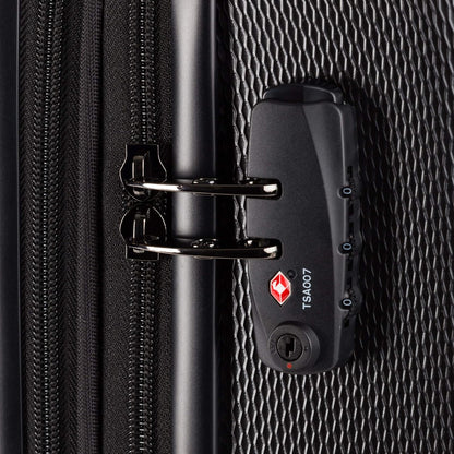 SwissGear 7272 Energie Expandable Hardside Luggage with Spinner Wheels and TSA Lock, Black, Carry-On 19-Inch
