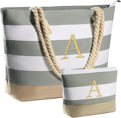 YOOLIFE Beach Bags for Women - Travel Canvas Beach Tote, Pool Waterproof Bag, Travel Essentials, Gifts for Women Birthday