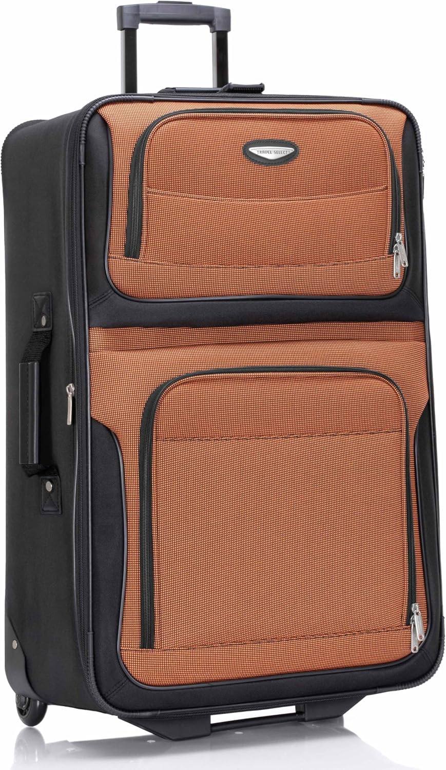 Travel Select Amsterdam 29-Inch Softside Expandable Rolling Upright Luggage, Lightweight 2-Wheel Check-In Suitcase with Push-Button Handle, Orange