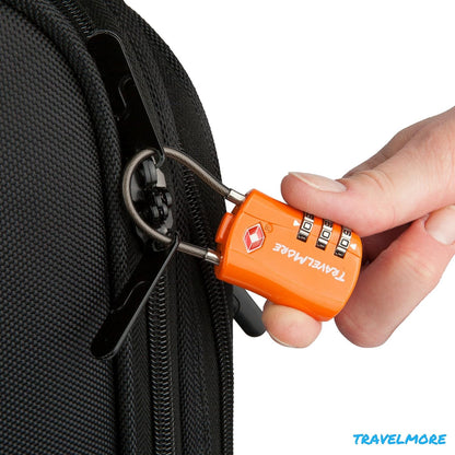 TravelMore 10 Pack TSA Approved Travel Combination Cable Luggage Locks for Suitcases - Orange
