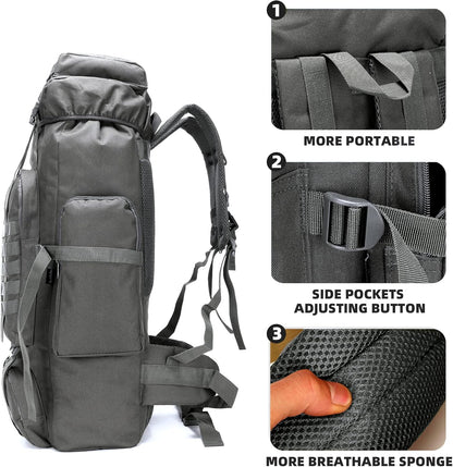 King'sGuard 70L Camping Hiking Backpack Tactical Backpack Military Molle Rucksack Backpack for Outdoor