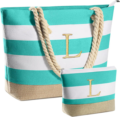YOOLIFE Beach Bags for Women - Travel Canvas Beach Tote, Pool Waterproof Bag, Travel Essentials, Gifts for Women Birthday