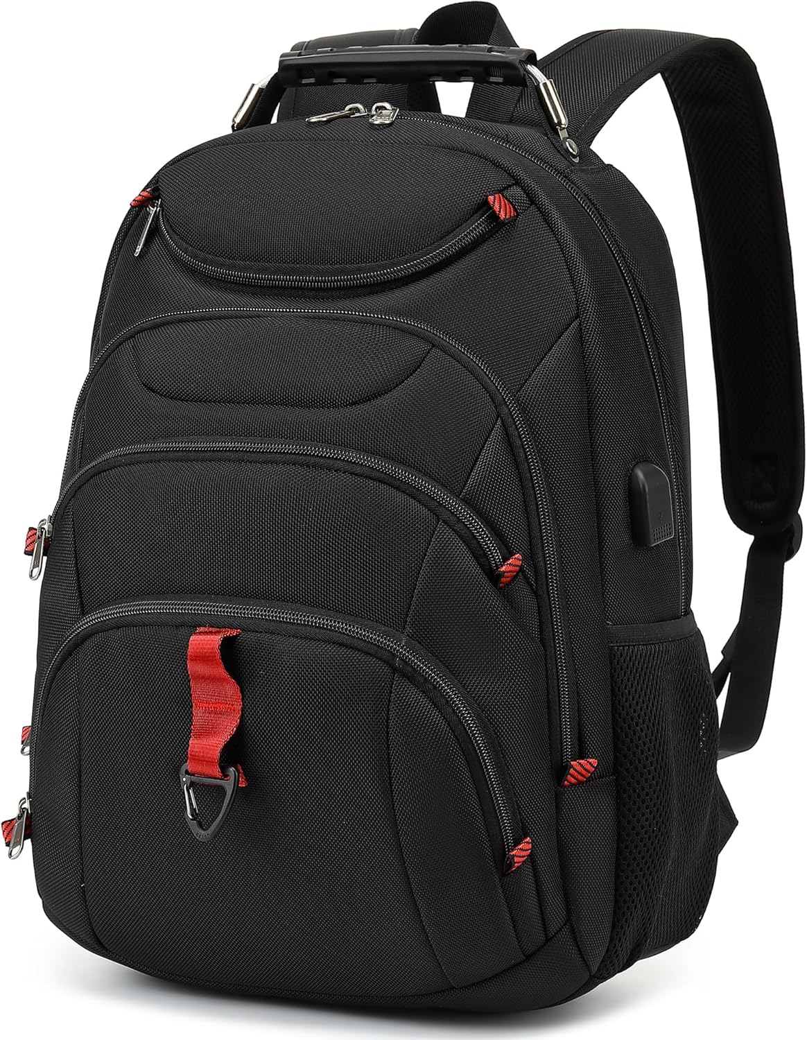 Boavan Laptop Backpack for men, 15.6 inch Laptop Bag with USB Port, Waterproof Travel Work Backpack Purse, Anti-Theft Teacher Nurse Doctor Casual Bookbags Office Business backpack，Black