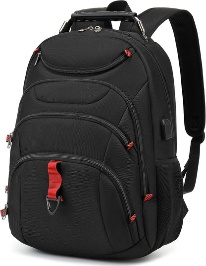 Boavan Laptop Backpack for men, 15.6 inch Laptop Bag with USB Port, Waterproof Travel Work Backpack Purse, Anti-Theft Teacher Nurse Doctor Casual Bookbags Office Business backpack，Black
