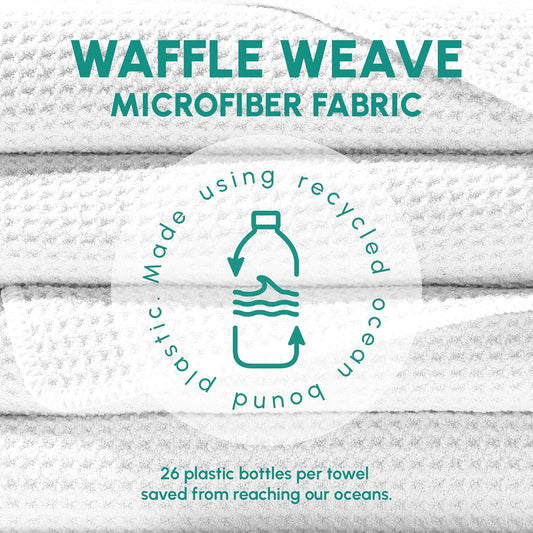 SUN'Y Waffle Microfiber Beach Towel – Sand Free, Quick Dry, Ultra Absorbent, Lightweight & Compact Travel Towel with Carry Bag - Large (63” x 31.5”), Rays
