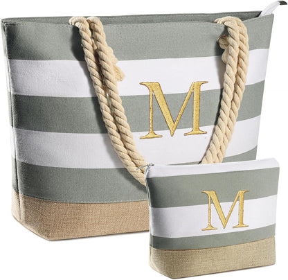 YOOLIFE Beach Bags for Women - Travel Canvas Beach Tote, Pool Waterproof Bag, Travel Essentials, Gifts for Women Birthday