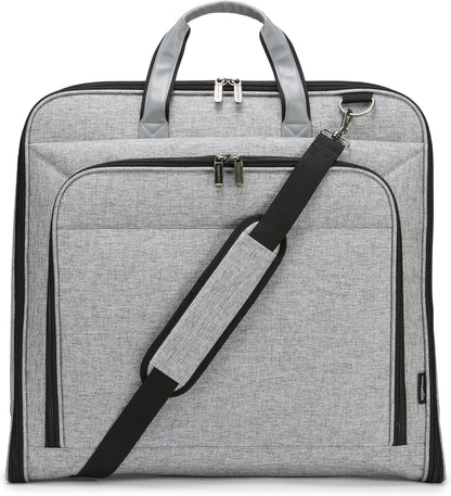Amazon Basics Carry-On Garment Bag for Travel and Business Trips with Shoulder Strap, Hanging Suit Luggage Bag for Men Women, Wrinkle Free Cover for Suits Dresses Coats, Gray
