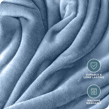Bare Home Fleece Blanket - Kid Size - Ultra-Soft Lightweight for Bed, Sofa, and Couch - Luxury Microplush - Cozy Warm Blanket (Kid, Coronet Blue)