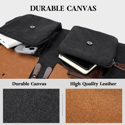 Canvas Garment Bags for Travel, Convertible Carry On Garment Duffel Bag for Men Women, 2 in 1 Suit Bag Hanging Suitcase Business Travel Bag with Shoe Compartment (Black, XL)