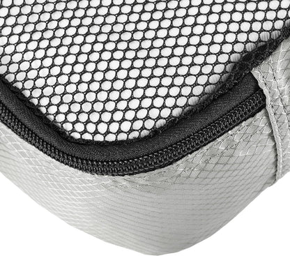 Amazon Basics Slim Packing Cubes for Travel, Packing Organizers, 4-Piece-Set With Double Zipper Pulls and Mesh Top Panel, 100% Durable Polyester, Gray, 14"L x 5"W x 3"H