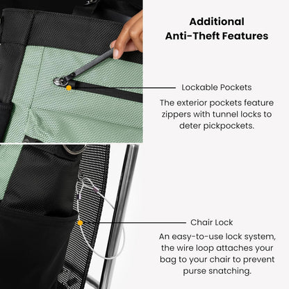 Sherpani Soleil, Anti Theft Convertible Backpack, 3 in 1 Tote Bag, Cross Body Purse, 18L Travel Backpack, Travel Gifts for Women, RFID Protection, Metal Hardware Fits 13” Laptop (Aloe Mist)