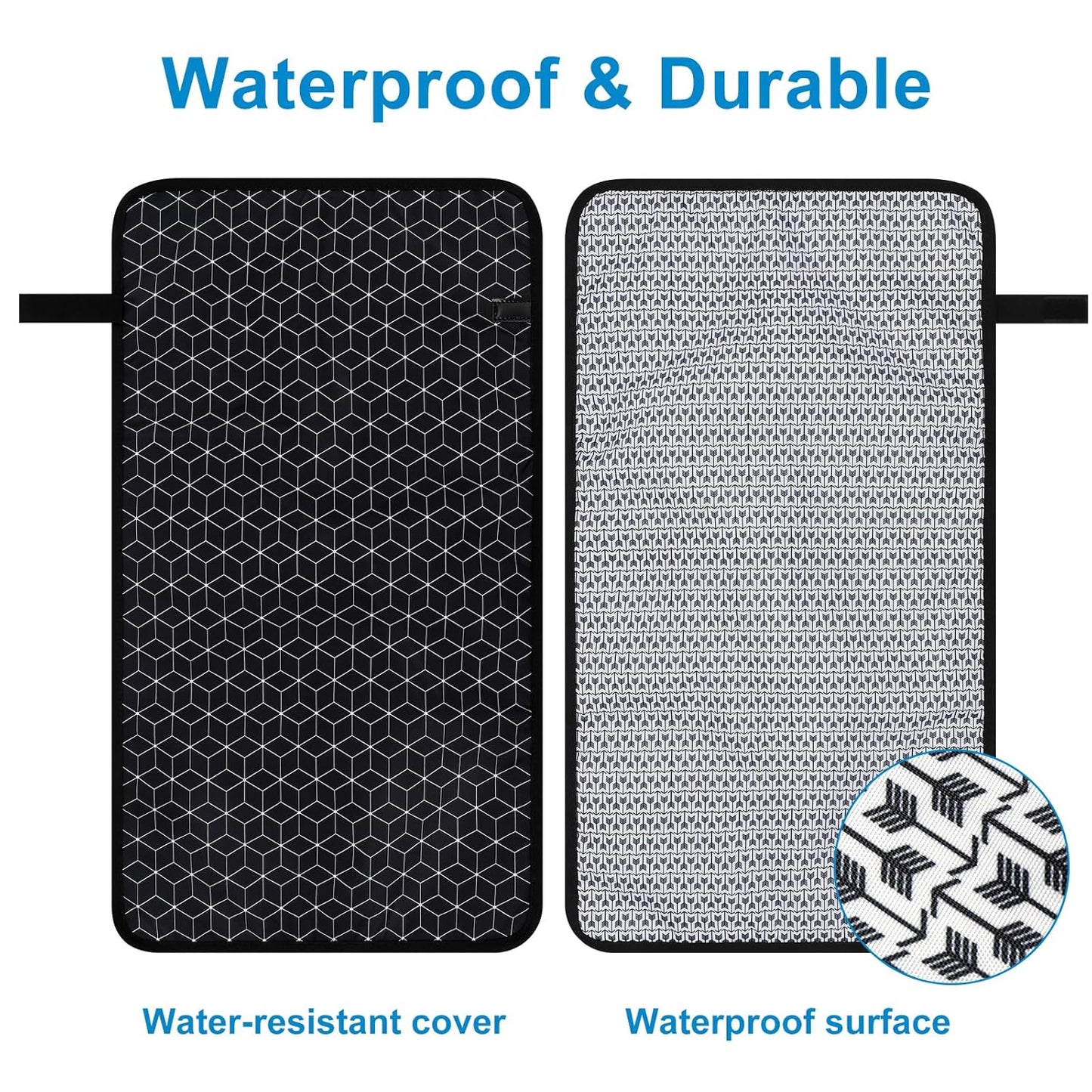 Accmor Portable Diaper Changing Pad, Waterproof Baby Changing Mat, Foldable Portable Travel Changing Pads for Baby, Black