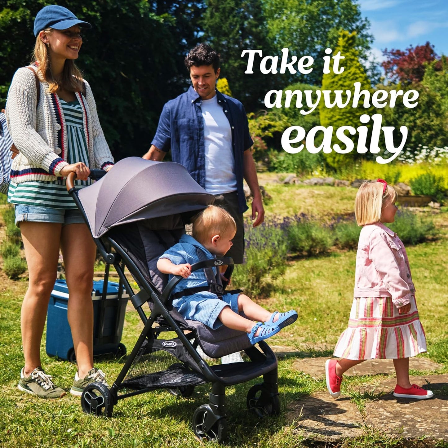 Graco Ready2Jet Compact Stroller – Overhead Friendly Compact Travel Stroller with Automatic Fold, Kingston