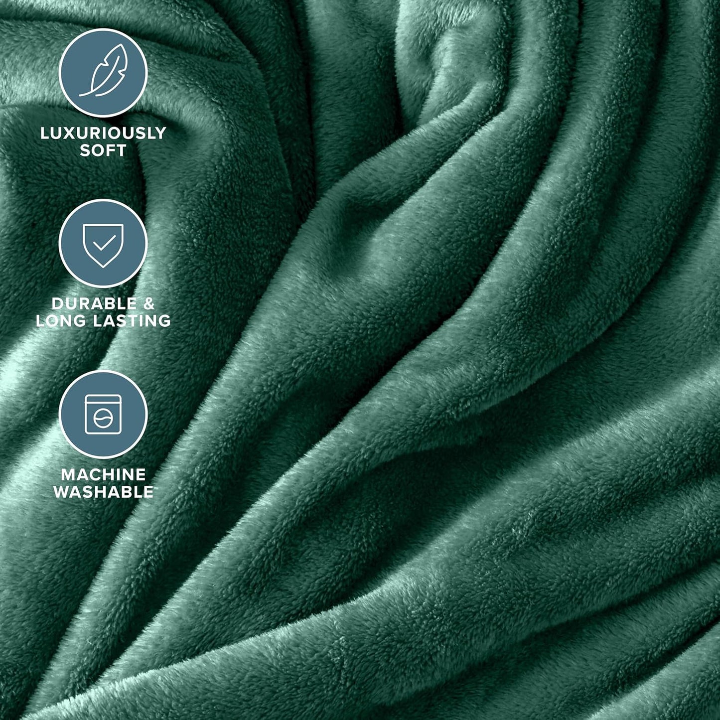 Bare Home Fleece Blanket - Throw/Travel - Ultra-Soft Lightweight for Bed, Sofa, and Couch - Luxury Microplush - Cozy Warm Blanket (Throw/Travel, Forest Green)