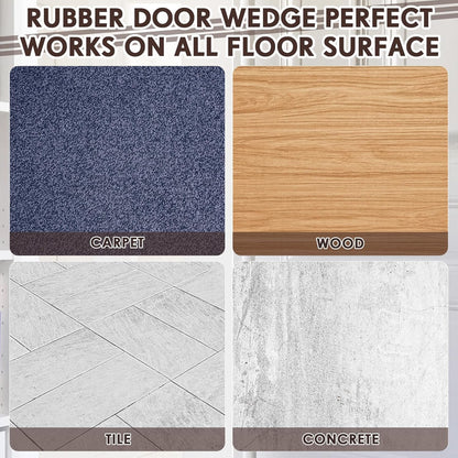 Frienda 4 Pcs Jumbo Door Stoppers Heavy Duty Door Stopper Tall up to 2inch Tall Wedge TPR Large Wedge Stackable Big Rubber Doorstop for Hotel Carpet Hardwood Concrete and Tile (Coffee)