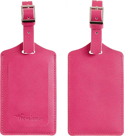 8 Pack Leather Luggage Travel Bag Tags by Travelambo