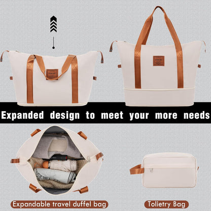 Merax Luggage Set 2 Piece Suitcase Sets with Spinner Wheel,Lightweight Hardside Expandable Travel Laggage with TSA Lock,Suitcase with Travel Bag(20"/28",Khaki & Brown)