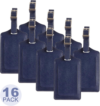 8 Pack Leather Luggage Travel Bag Tags by Travelambo
