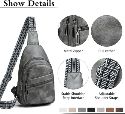 Sling Bag Crossbody Bags for Women Small Cross Body Bag Fanny Packs Chest Sling Purse for Daily Travel Leisure Sport