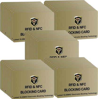 SaiTech IT RFID Cards One Card Protects Entire Wallet Purse for Men & Women, Contactless Bank Debit Credit Card ProteRFID Goldenctor ID ATM Guard Card – Golden (50 PCs Bulk RFID Card Golden)