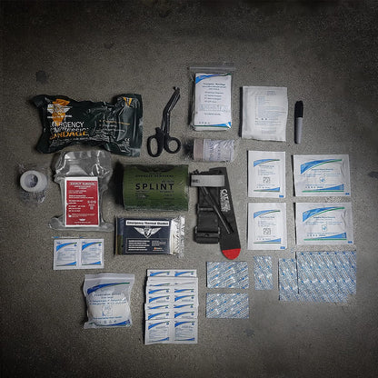 EVERLIT Emergency Trauma Kit, CAT GEN-7 Tourniquet 36" Splint, Military Combat Tactical IFAK for First Aid Response, Gun Shots, Severe Bleeding Control (OD Green)