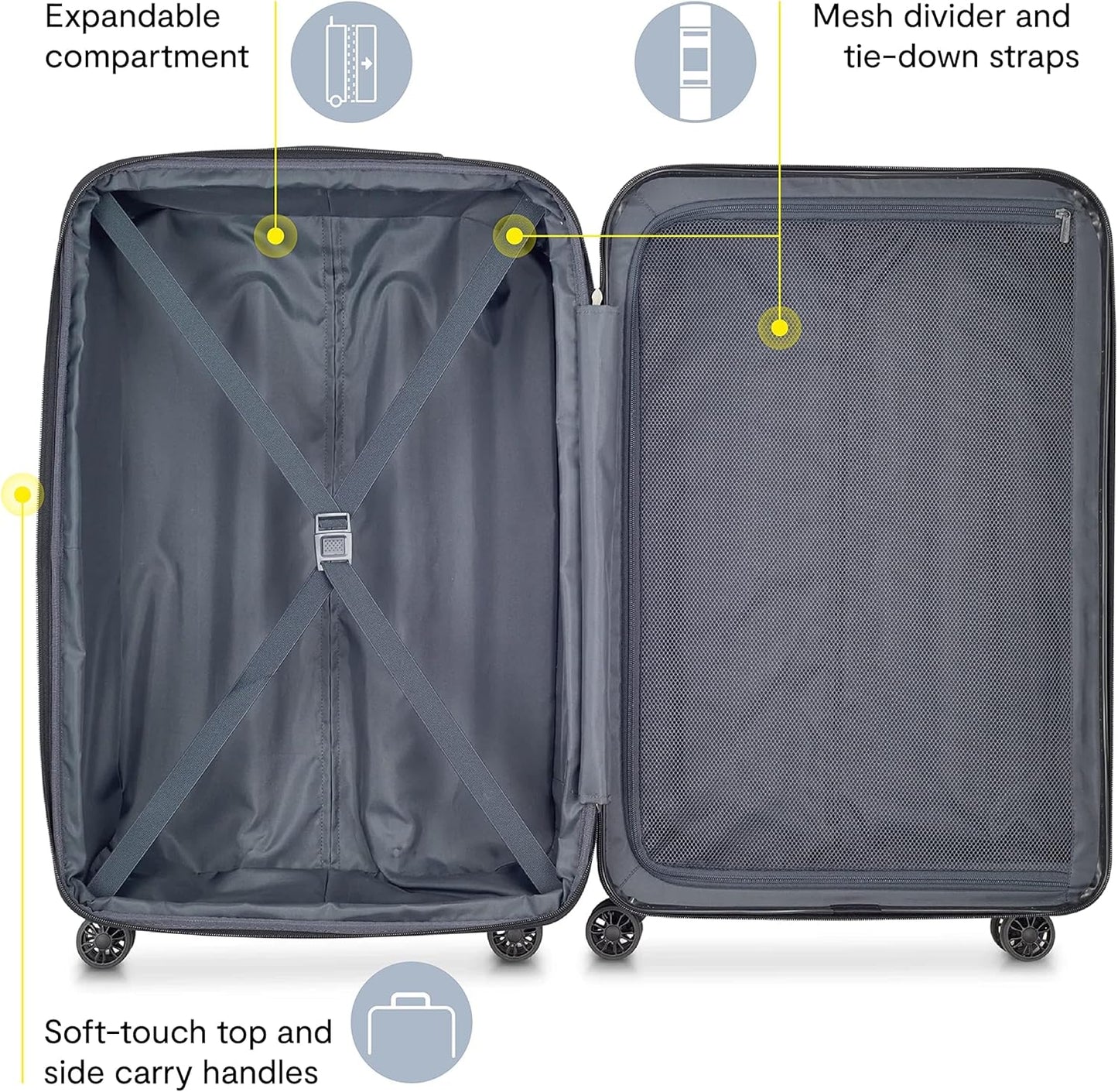 DELSEY PARIS Helium Aero Hardside Expandable Luggage with Spinner Wheels, Blue Cobalt, Carry-On 21 Inch