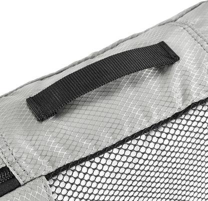 Amazon Basics Small Packing Cubes for Travel, Packing Organizers, 4-Piece-Set With Double Zipper Pulls and Mesh Top Panel, 100% Durable Polyester, Gray, 11"L x 6.8"W x 3"H