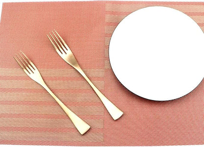 6-Piece Flatware Set,Extra Thick Heavy Duty - 18/10 Stainless Steel Cutlery Sets,High Matte Finish Rose Gold Flatware Sets Service for 1,Multipurpose Use for Home,Kitchen Utensil Sets