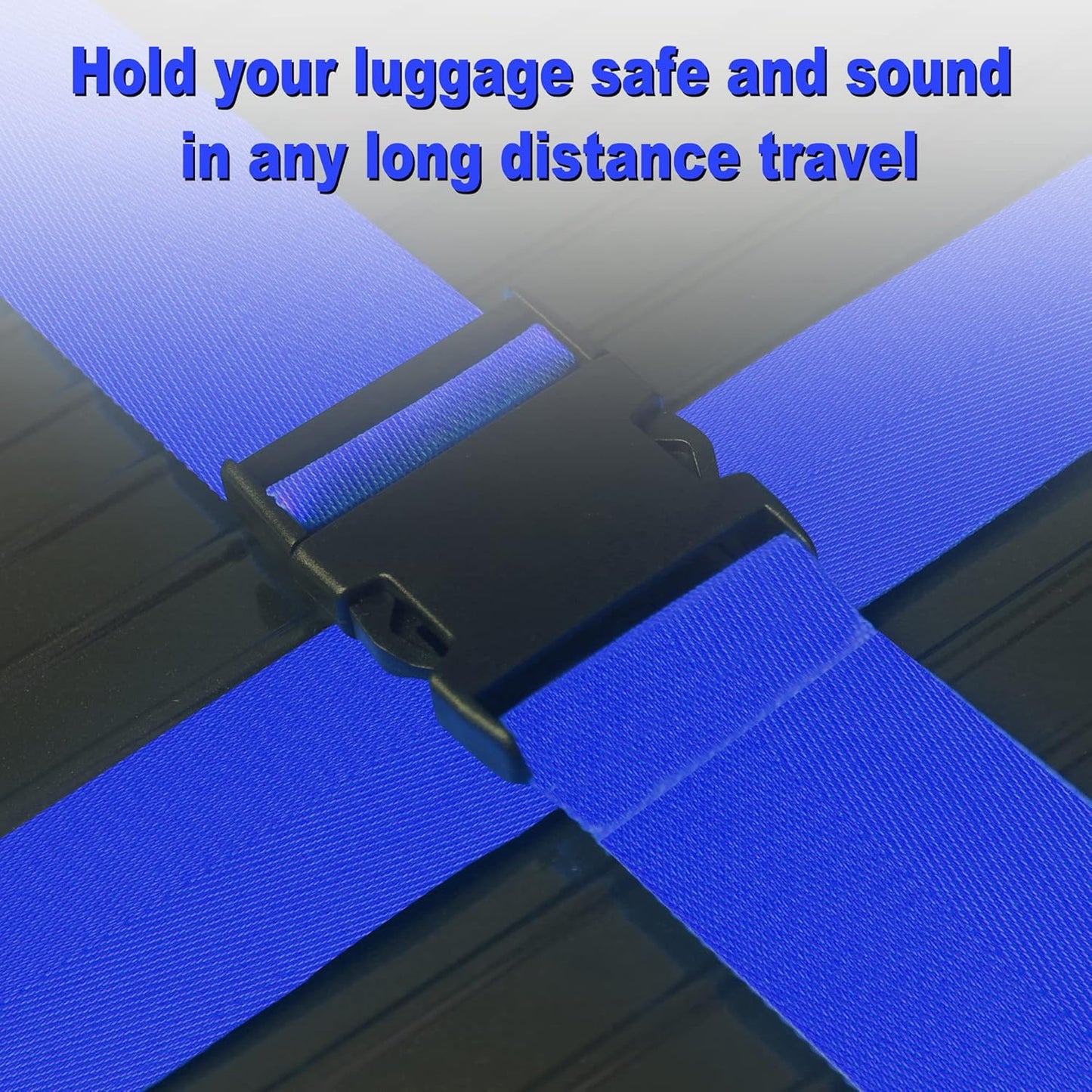 Luggage Straps for Suitcases TSA Approved Travel Belt 4 Pack by Chelmon (Blue)