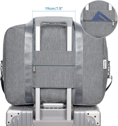 For Spirit Airlines Personal Item Bag 18x14x8 Foldable Travel Duffel Bag Underseat Carry on Luggage for Women and Men 30L (Grey)