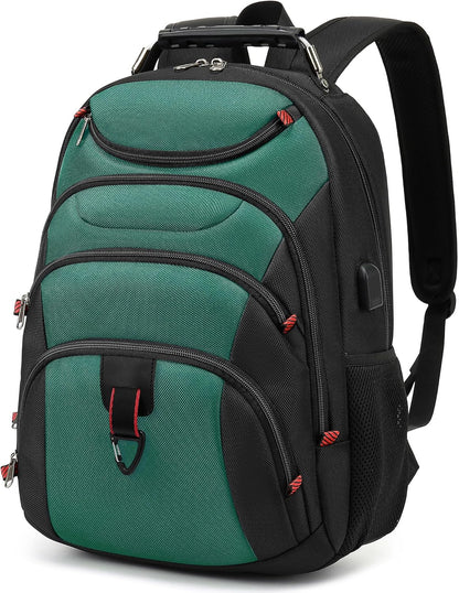 Boavan Laptop Backpack for men, 15.6 inch Laptop Bag with USB Port, Waterproof Travel Work Backpack Purse, Anti-Theft Teacher Nurse Doctor Casual Bookbags Office Business backpack，Deep Juniper Black