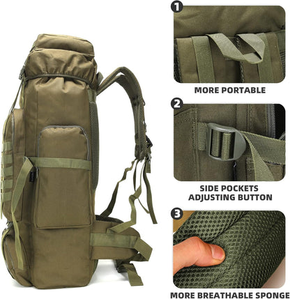 King'sGuard 70L Camping Hiking Backpack Tactical Backpack Military Molle Rucksack Backpack for Outdoor