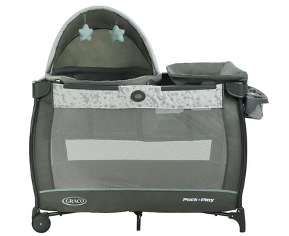 Graco Pack ’n Play Travel Dome Playard, Portable Bassinet with UV Canopy, Full‑Size Infant Bassinet, Diaper Changer
