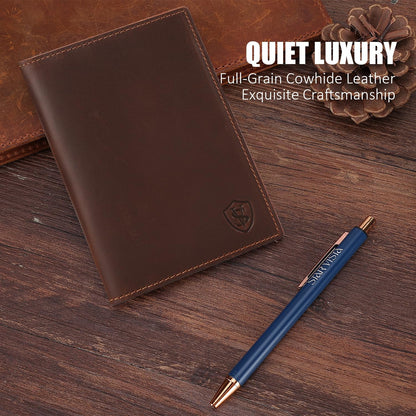 STAR VISTA Albatross Leather Travel Passport Holder, Minimalist Design, Full Grain Leather Case for Men and Women - Slim Passport Wallet, Bifold, RFID Blocking