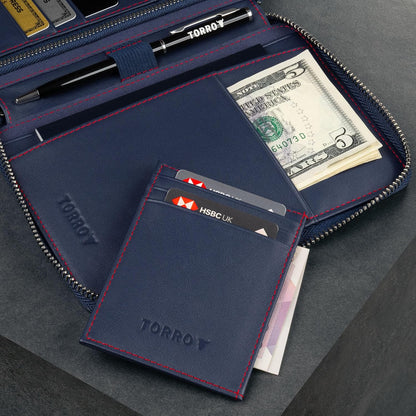 TORRO Travel Wallet – Genuine Leather Travel Organiser with Passport Holder and Detachable Cardholder