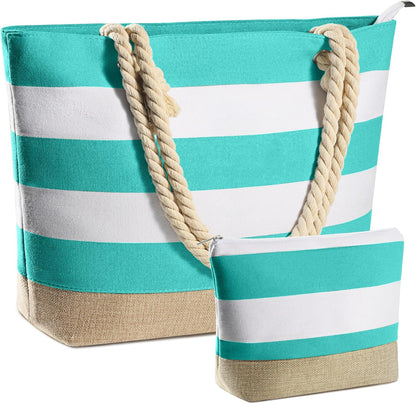 YOOLIFE Beach Bags for Women - Travel Canvas Beach Tote, Pool Waterproof Bag, Travel Essentials, Gifts for Women Birthday