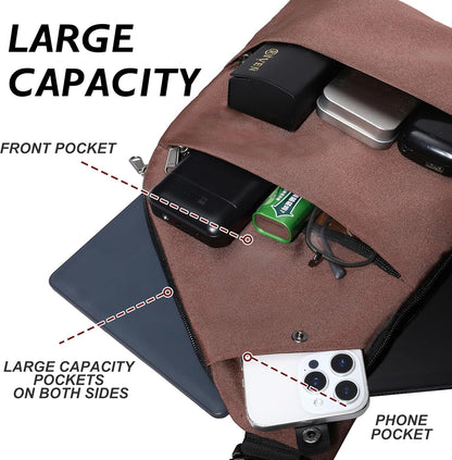 Anti Theft Crossbody Travel Bags for Women Men Cross Body Slim Sling Handbags with S Hook Antitheft