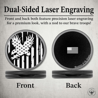 Metal Pouch Can | Metal Container | Slim EDC Pocket Tin | Airtight & Moisture-Resistant | Compact Daily Organizer | Pill Case & Travel Tin | Father’s Day Gift for Dad | (American Flag, Black, Slim)