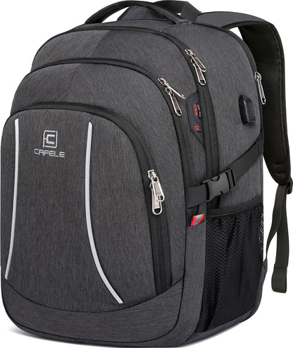 Backpack,17.3in Durable Travel Laptop Backpack, College Backpack,RFID Anti Theft Pocket Big Business Computer Bag,Water Resistant School Bookbag for Teens Men Women,Gifts Grey