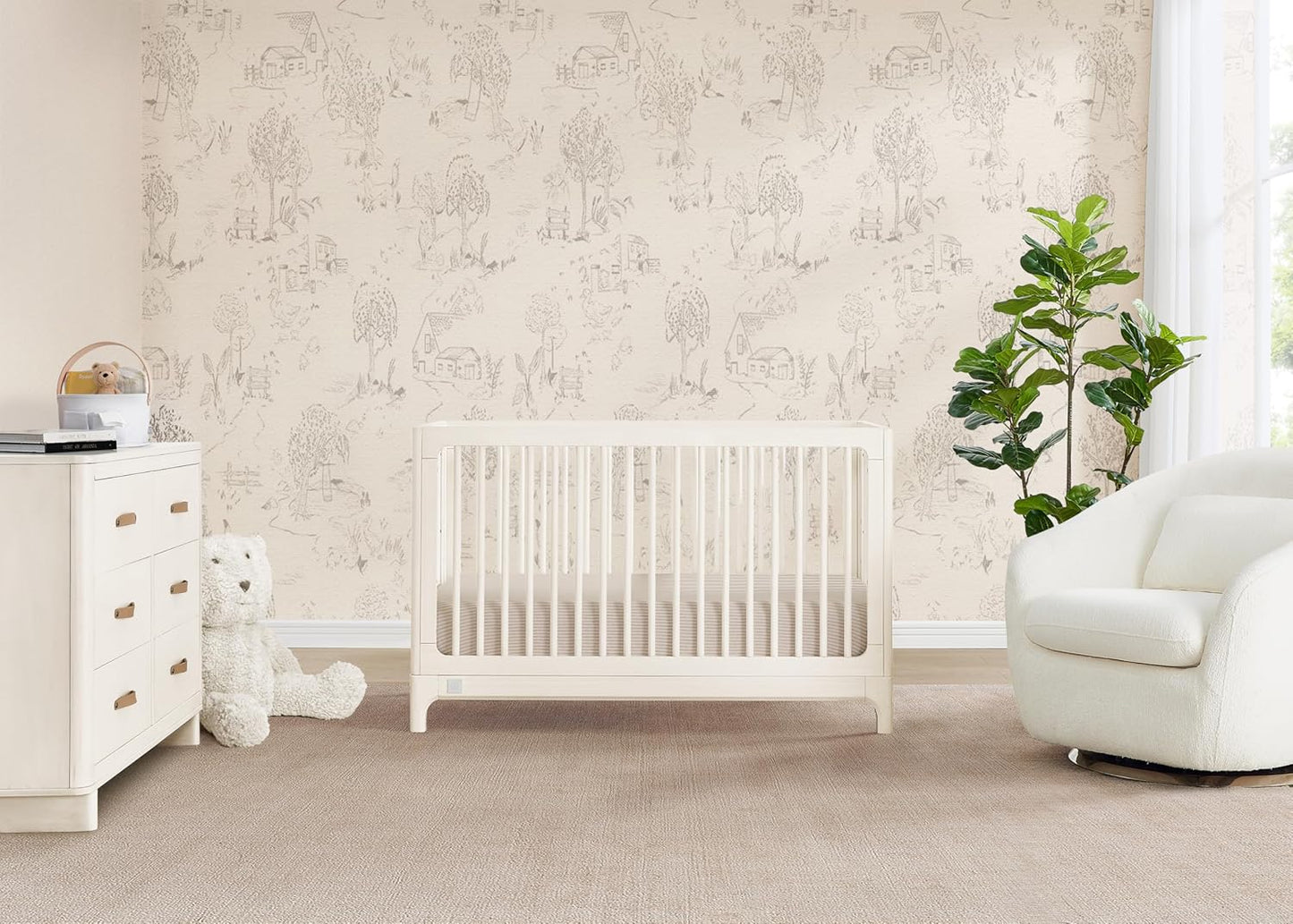 Delta Children babyGap Wren 4-in-1 Convertible Crib Greenguard Gold Certified, Antique White
