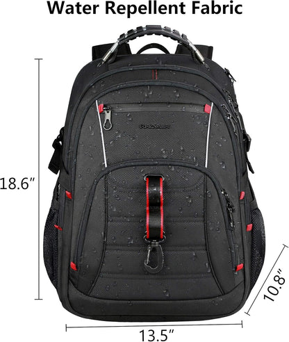 KROSER Travel Laptop Backpack 17.3 inch XL Computer Backpack Stylish College Backpack with RFID Pockets USB Charging Port REFLECTIVE STRIPS Water-Repellent Daypack for Business/Men
