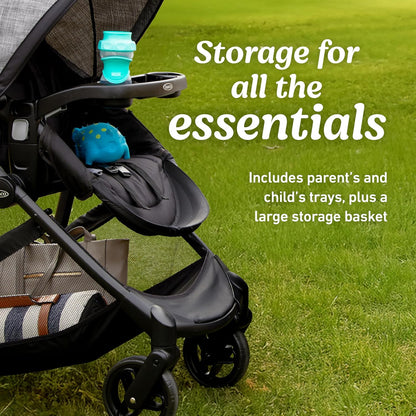 Graco Modes Pramette Travel System, 3-in1 Modular Carseat Stroller Combo, Infant Car Seat Carrier to Toddler Stroller, Includes the SnugRide Car Seat, Redmond