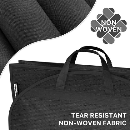 Simple Houseware 60-Inch Travel Garment Bag with Pockets, Non-Woven | Lightweight, Black, 3 Pack