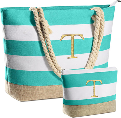 YOOLIFE Beach Bags for Women - Travel Canvas Beach Tote, Pool Waterproof Bag, Travel Essentials, Gifts for Women Birthday
