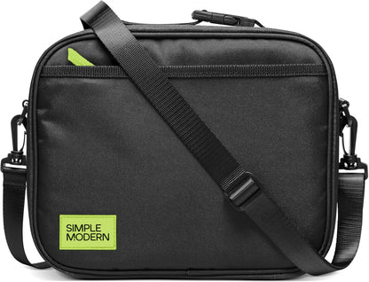 Simple Modern Hadley with Shoulder Strap | Lunch Box for Kids, Teens, and Adults | Insulated Bag for Girls, Boys, Women, Men | Meal Containers with Exterior and Interior Pockets | Midnight Black