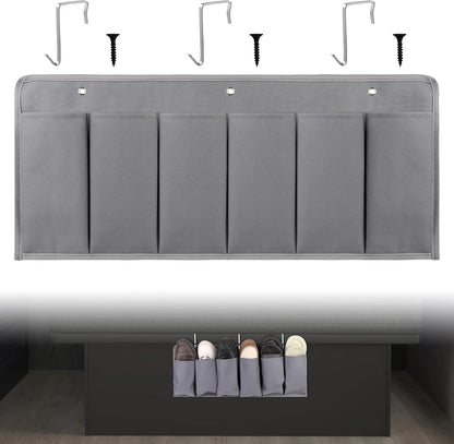 RV Shoe Pockets 6 Large Pockets Heavy Hanging Bedside Storage Organizer with Sturdy Hooks for Shoes, Toys and Tools