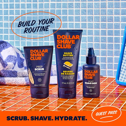 Dollar Shave Club | The Guest Pass Shave Set | 2 Swift Rinse Refill Cartridges, 1 Handle (Green), 1 Razor Cover, Razors for Men